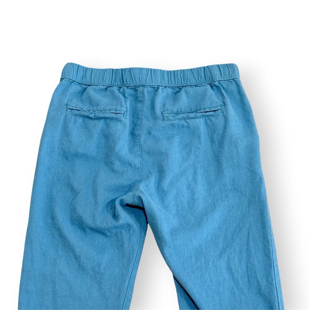 Roxy On The Seashore Pants XS Blue Linen Blend Drawstring Elastic Waist Roll Tab - Picture 7 of 10